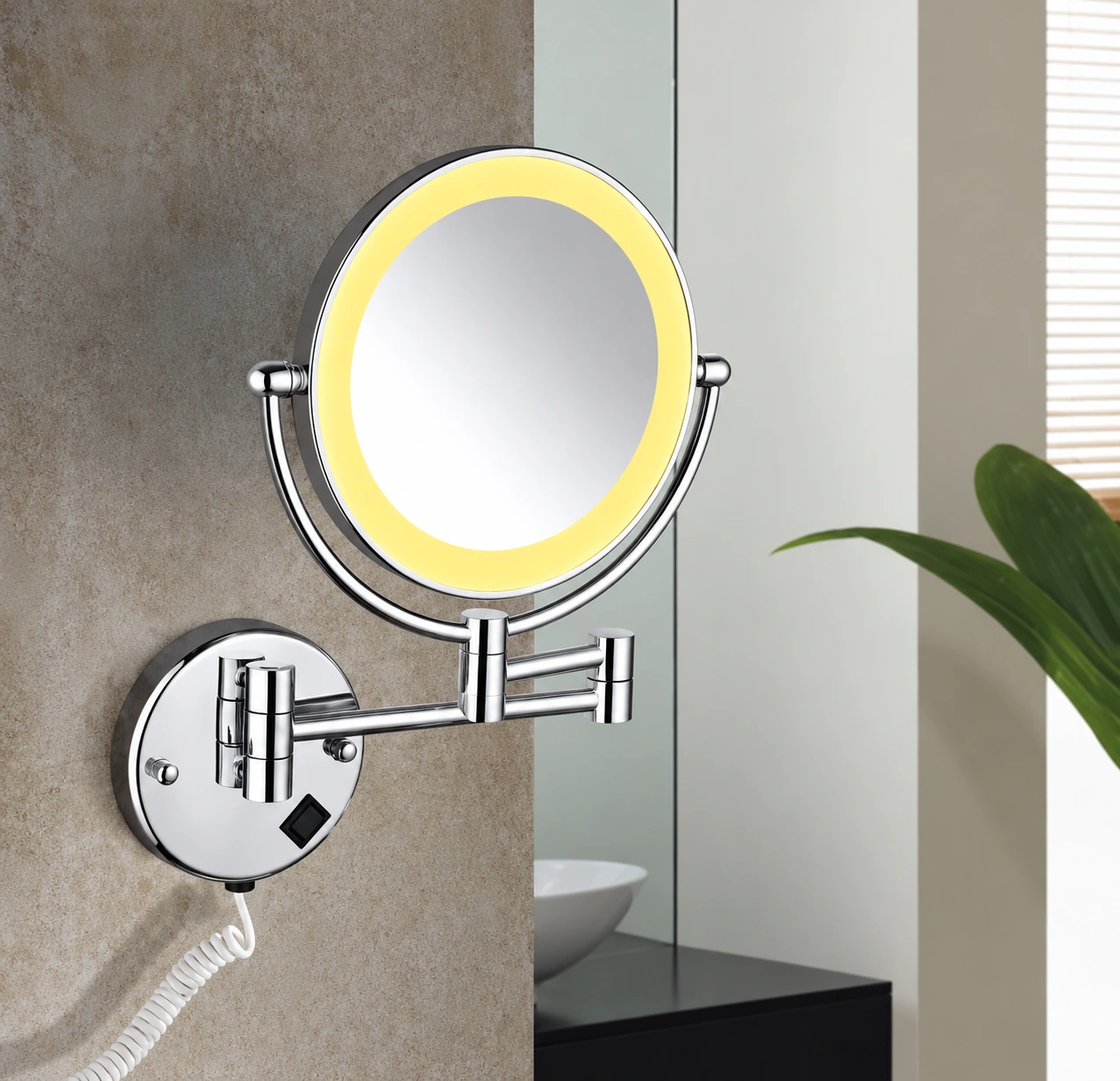 Round Wall-Mounted Makeup Mirror
