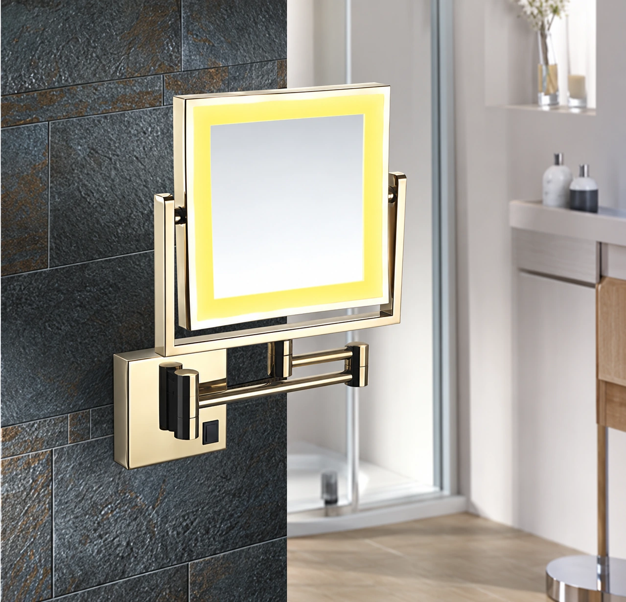 Square Wall-Mounted Makeup Mirror