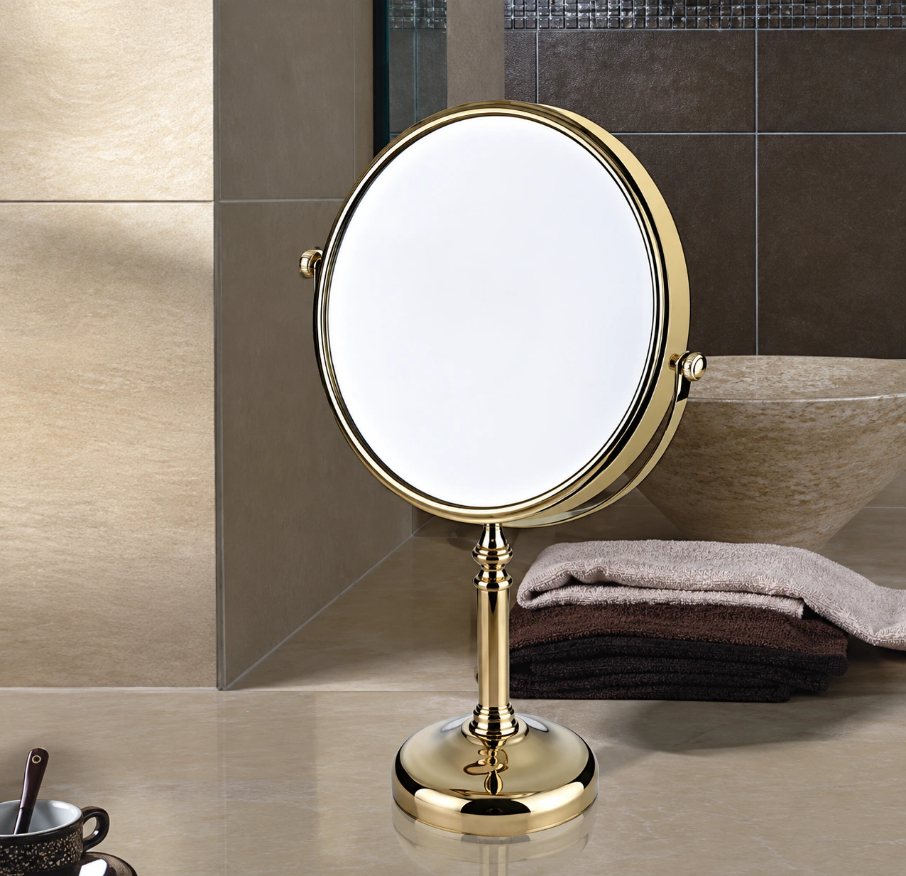Round Tabletop Makeup Mirror